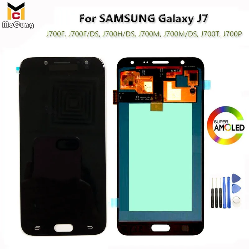 ЖК дисплей 5 дюйма супер металлический AMOLED для Samsung Galaxy J7 2015 J700 J700F J700H J700M панель