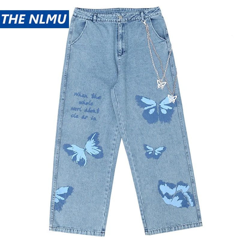2020 New Vintage Jeans Men Butterfly Print Long Trousers Harajuku Hip hop Streetwear Denim Pants Autumn Jean Hiphop WY183 2020 New Vintage Jeans Men Butterfly Print Long Trousers Harajuku Hip hop Streetwear Denim Pants Autumn Jean Hiphop WY183