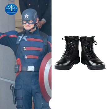 

The Falcon And The Winter Soldier Captain America Cosplay Boots Men Battle Suit Halloween Shoes for Adult Custom Made