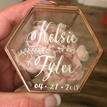 

personalize Wedding glass Ring Box,Custom Ring Box,Calligraphy Ring Box,Engagement Ring Box,Hexagon Ring Box, keepsake boxes