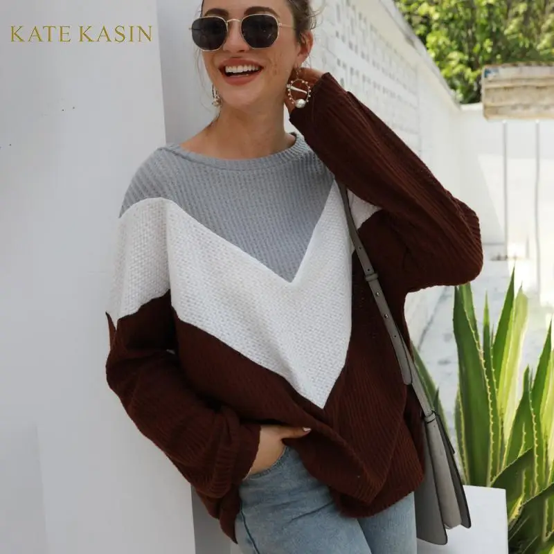 Kate Kasin 2019 новый модный вязаный свитер осень зима пуловер Feminino Женский