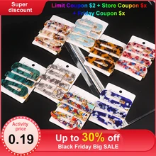 Заколки для волосневедимки для волос жемчуг для волос hair pins 3 шт. ацетат полые заколки для волос для женщин леопардовый мрамор текстурированные геометрические капли воды Заколка-Утконос шпилька аксессуары для волос