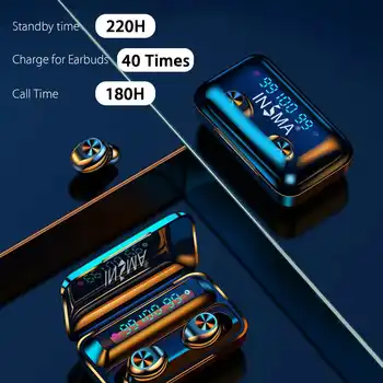 

F9-10 3led 4000mAh Power Bank bluetooth 5.0 TWS Earphones Led Digital Display Wireless Stereo Sport Waterproof Earbuds