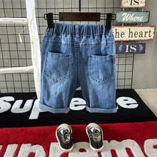 Новинка г.; Летние Стильные короткие джинсовые шорты для мальчиков; Новая Стильная летняя одежда; модные детские джинсы в Корейском стиле