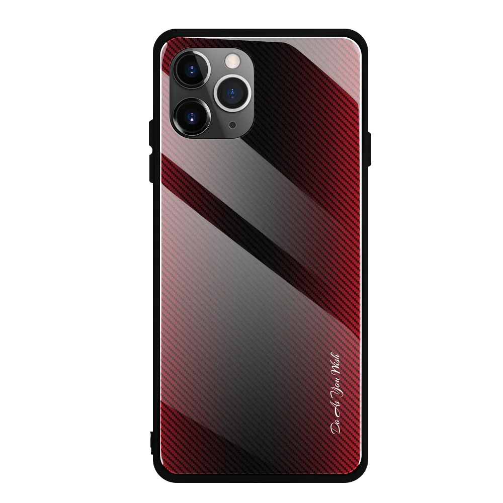 WL-1 Винтажные чехлы с закаленным стеклом для IPhone 11 Pro ударопрочный задний градиентный цветной бампер для iPhone 11 11 Pro - Цвет: WL-1