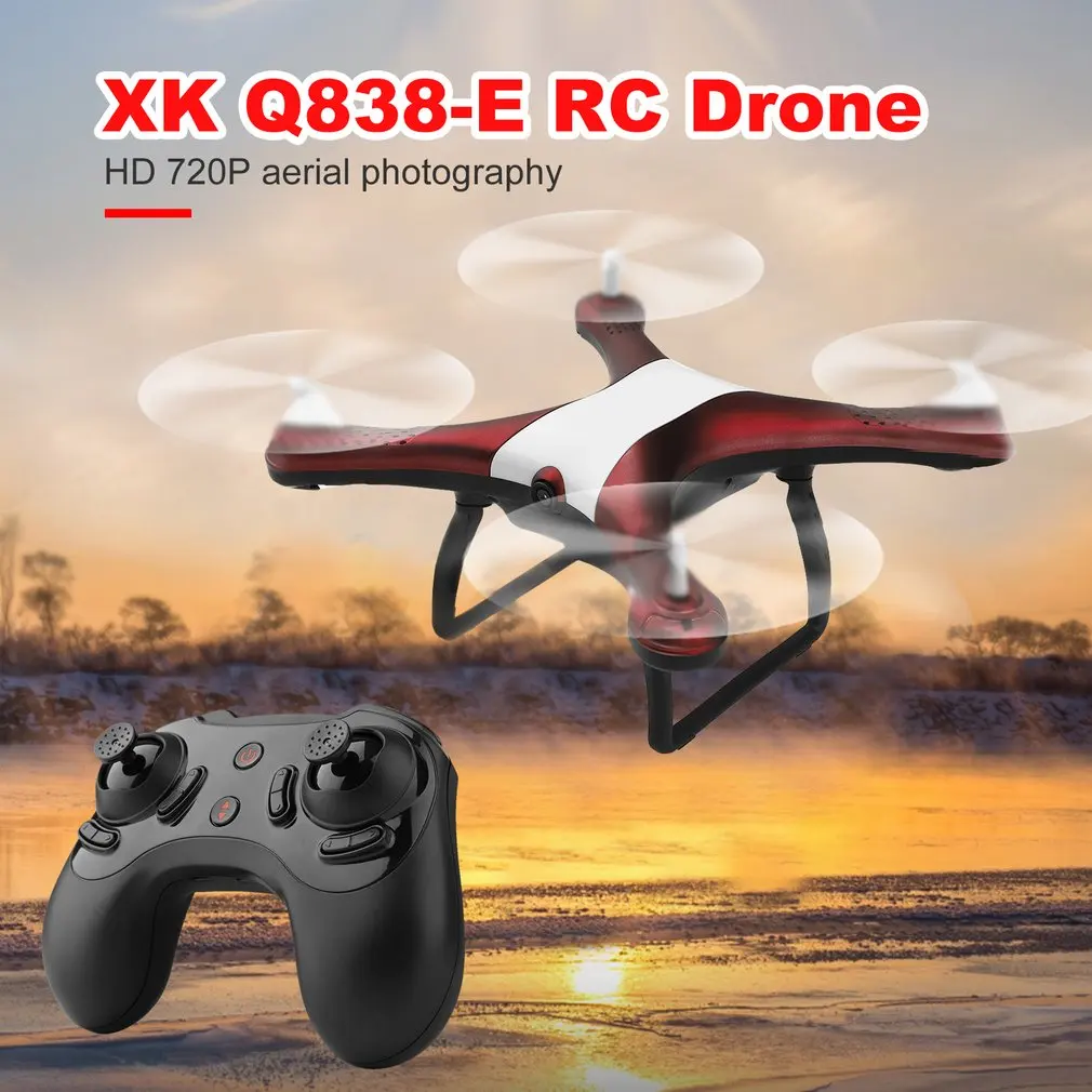 XK Q838-E 2MP 2,4G Радиоуправляемый Дрон RTF Wifi HD 720P камера с режимом удержания высоты 360 градусов