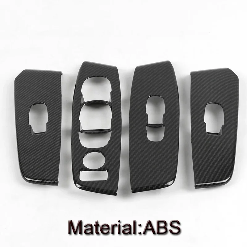 ABS Carbon Black Автомобильный Стайлинг, Автомобильный интерьер, дверь, окно, Лифт, переключатель, панель, накладка, блестки, наклейки, аксессуары для Nissan Sentra B18-настоящее время - Название цвета: ABS Carbon Black