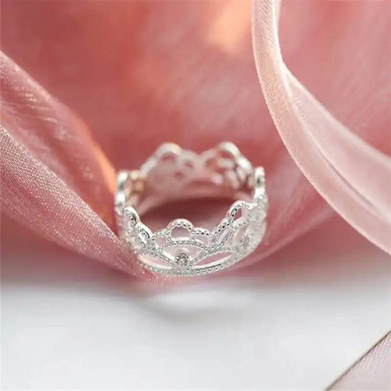 Кольцо из стерлингового серебра 925 палец Корона Женский темперамент Джокер Набор шнек индекс модное кольцо для пальца ювелирные изделия оп...
