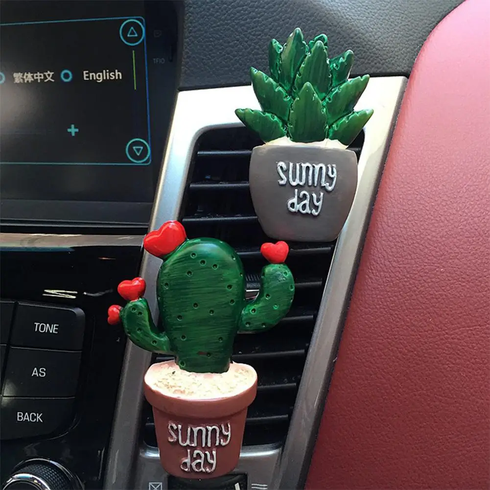 Creative 3D Simulation Plant Car Perfume Cute Shape Mini Vehicle Vent Outlet Air Freshener Air Conditioner Outlet Decoration
