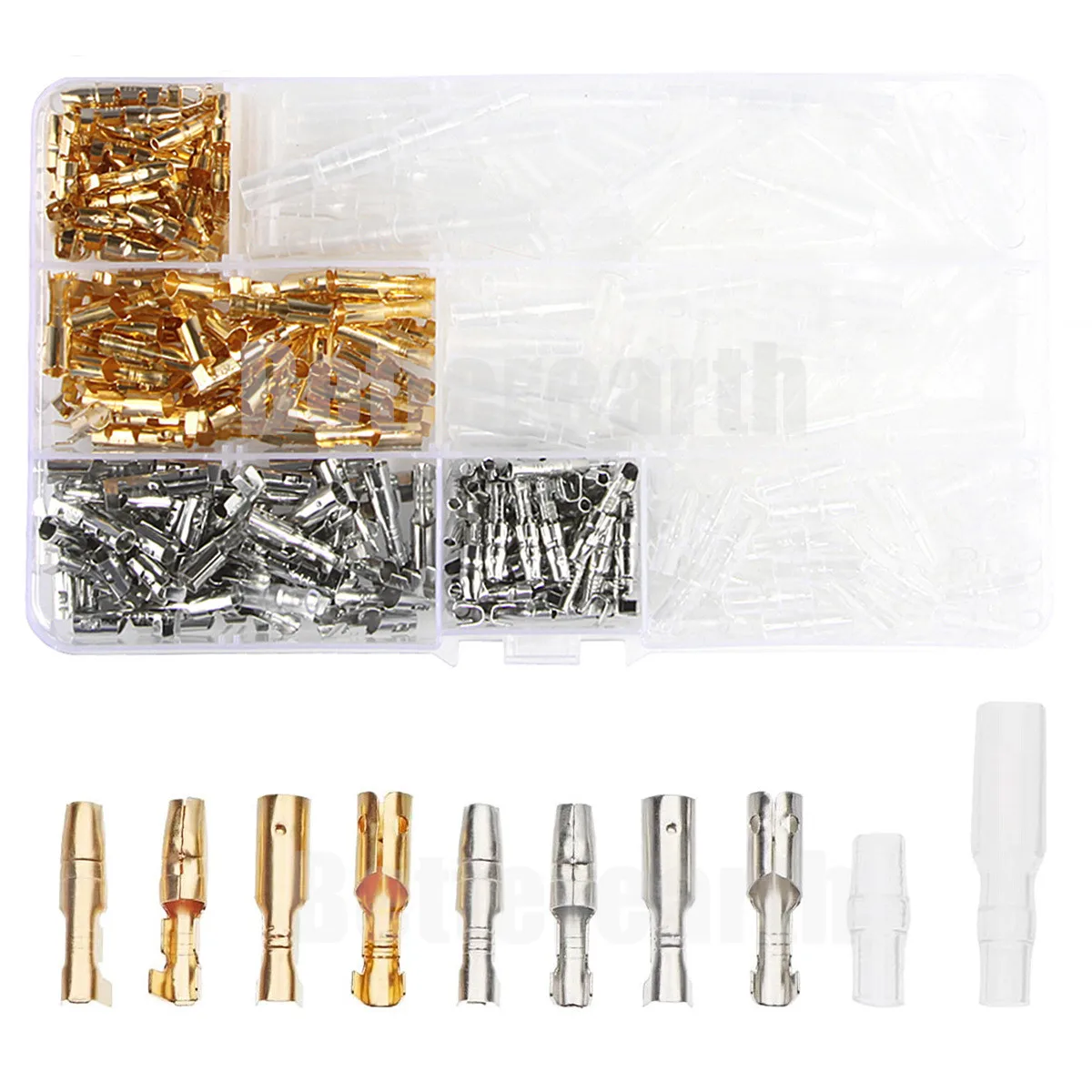 400/600 PCS Bullet Electrical Wire Connectors Wiring Kit Male Female Gold Brass/Silver Crimp Terminals For Motorcycle Automotive
