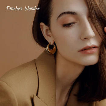 

Timeless Wonder Titanium Geo Statement Drop Earrings Women Jewelry Punk Gothic Boho Designer Hiphop Top Trendy Rock Neat 7557