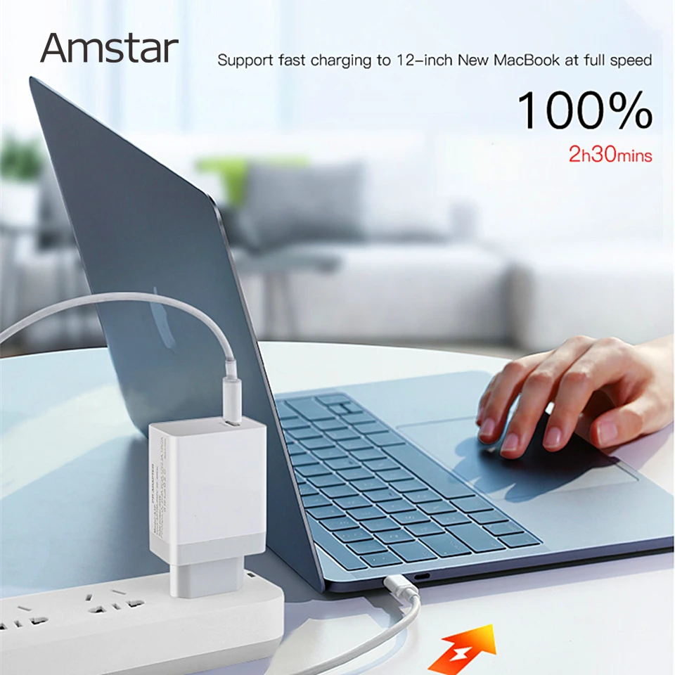 Amstar 30 Вт USB-C PD быстрая Зарядное устройство для iPad Pro MacBook iPhone 11 Pro XS Max XR X Тип usb C PD Зарядное устройство для Xiaomi huawei samsung