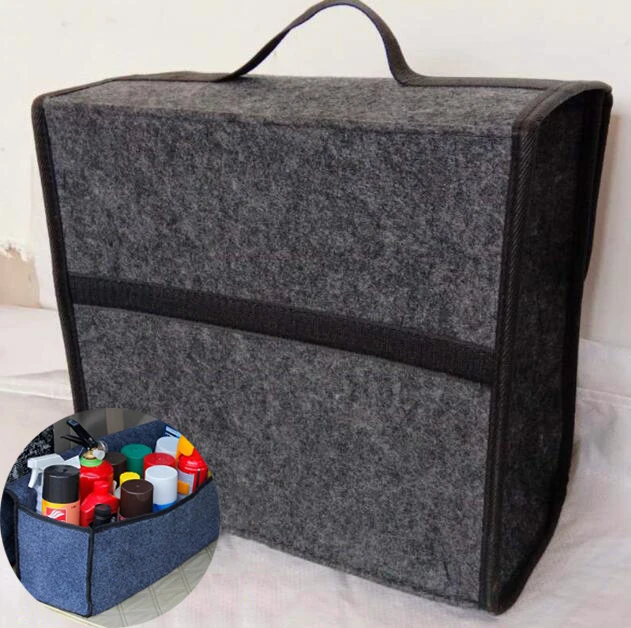 

Foldable Trunk Organizer Felt Cloth Stowing Tidying Container Bag RV Camper Bus Van SUV Storage Box Accessories Universal
