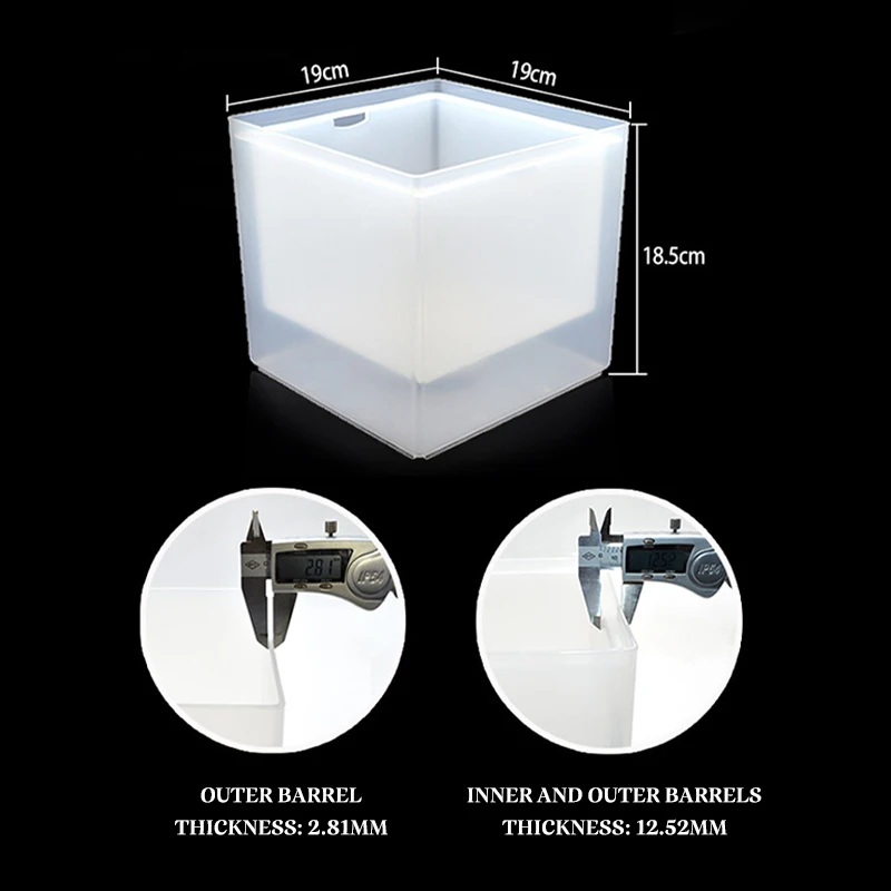 LED Ice Bucket 3.5L Colorful Changing LED Cooler Bucket Double Layer Square Ice Tray For Bar Beer Champagne Wine Drinks Beer