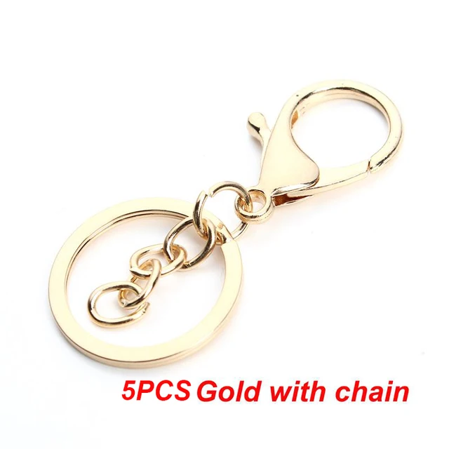5-20pcs/lot Key Chain Key Ring keychain Bronze Rhodium Gold 28mm Long Round Split Keyrings Keychain Jewelry Making Wholesale DIY 5PCS Gold