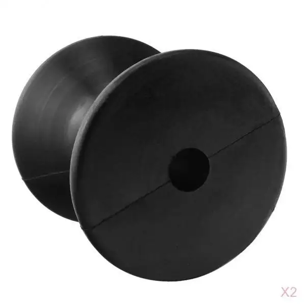 2x Boat Trailer Rubber Keel Roller, Black, 3 inch, Sailboat Yacht Accessory