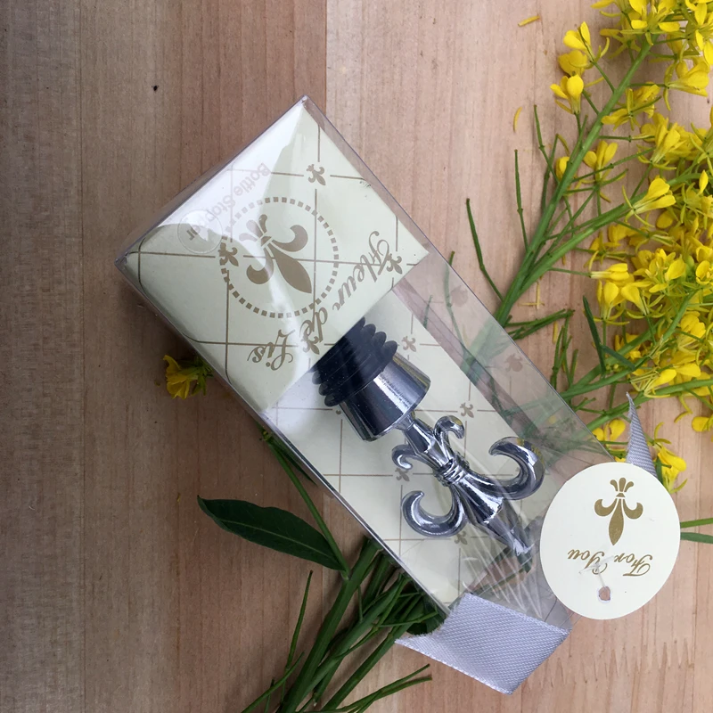 Прямая с фабрики Быстрая медный сувенир "Fleur De Lis" Хромированная элегантная пробка для бутылки вина креативные подарки