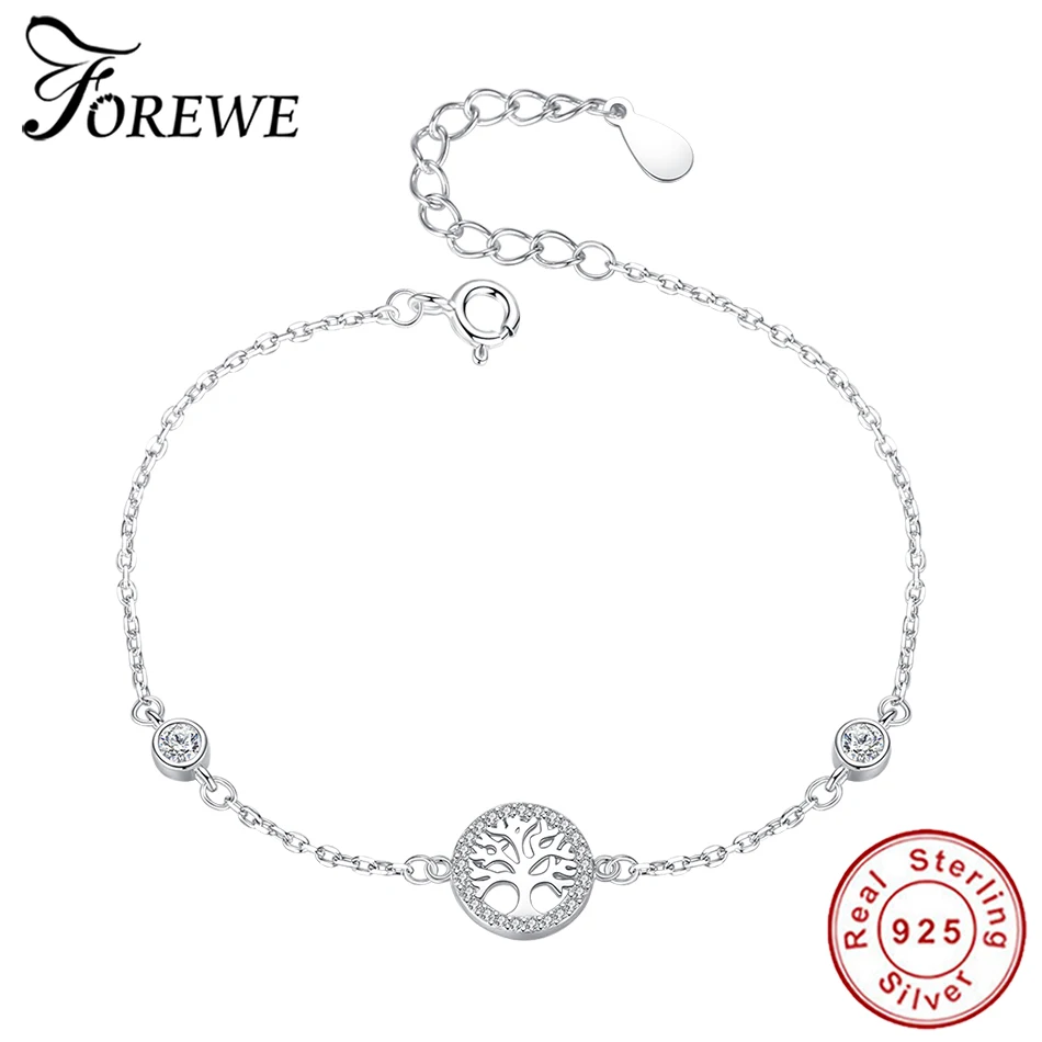 Осенняя новая аутентичная обувь 925 пробы серебряная подвеска "Древо жизни" браслет Для женщин Регулируемый браслет цепи Серебряные ювелирные изделия