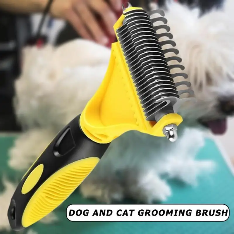 New Double-sided Hair Removal Comb for Dogs Cat Detangler Fur Trimming Dematting Deshedding Brush Grooming Tool Pet Supplies