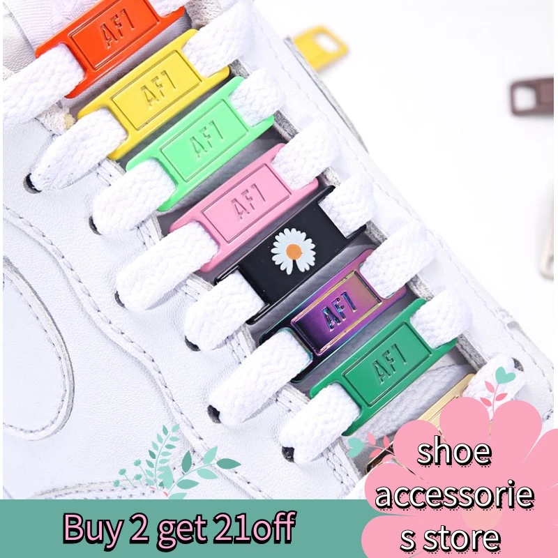 

AF1 Shoelaces Buckle Shoelace Metal Buckle Shoelaces Accessories Metal Lace Lock DIY Off Sneaker White Kits 2pcs / pair