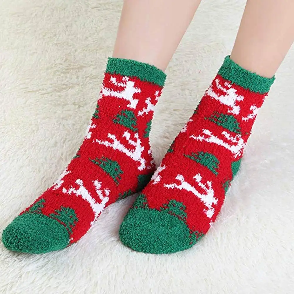 Высококачественные 6 пар утолщенных теплых рождественских носков женские Зимние