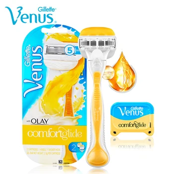 

Original Gillette Venus Razor Olay Comfortglide Lady Shaving Razors 5 Layers Blade Female Hair Removal Razor Built-in Soap Bars