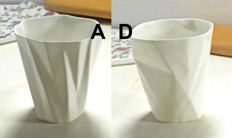 A and D 250 мл, простая кофейная кружка из белой косточки, дизайн, Необычные чашки Эспрессо, фарфоровая забавная кружка tazas, керамическая чашка для кемпинга - Цвет: A and D
