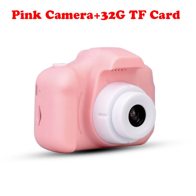 Pink Camera-32G TF 13.0MP перезаряжаемая детская мини-цифровая камера 2,0 дюймов HD экран видеомагнитофон видеокамера язык переключение тайм съемки - Цвет: Pink Camera-32G TF