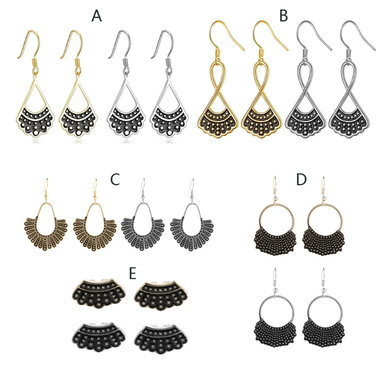 

RBG Dissent Collar Earring Drop Stud Earrings Fan of Ruth Bader Ginsburg Jewelry