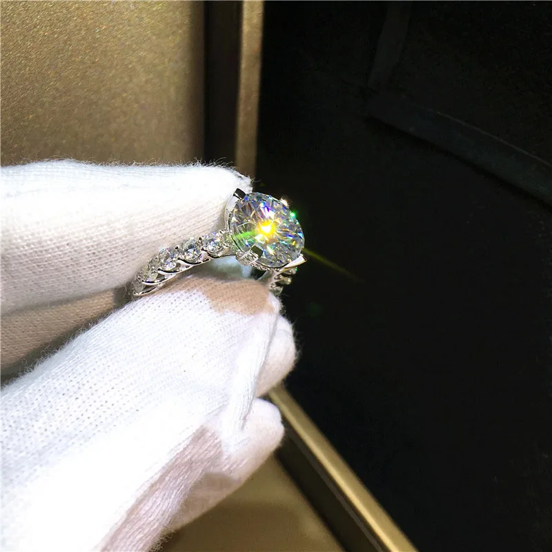 14K Золотое кольцо 2ct D Цвет VVS Moissanite кольцо обручальное кольцо с национальным сертификатом