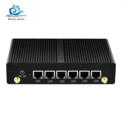 Безвентиляторный мини ПК Intel Celeron 6lan Minipc Linux Win 10 компьютер Тонкий клиент LAN USB Compute офис Pfsense Карманный Micro MINIPC