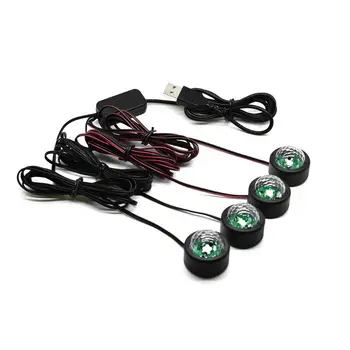 

5V USB Interface Car LED Atmosphere Lamp Sound Control Interior Ambient Star Light Decorative Lamp PVC Shell Crystal Lampshade