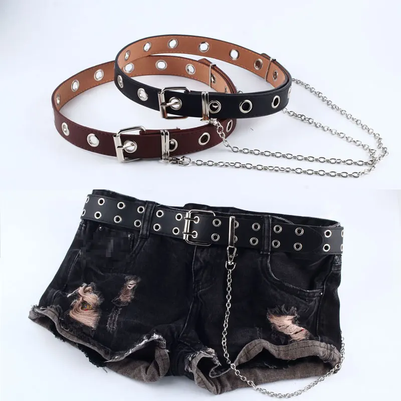 

Hot Waist Belt Detachable Fashion Rivet Belt for Women Punk Hip-hop Chain Belt Pin Buckle Waistband Jean Women Belt pasek damski