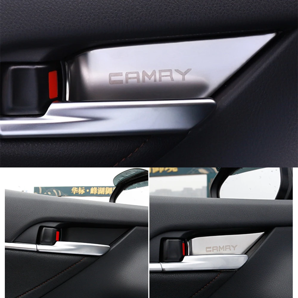 Интерьер автомобиля дверные ручки крышки чаши отделка для Toyota Camry 70 XV70 8th MK8 хромированные детали автомобиля Стайлинг авто аксессуары