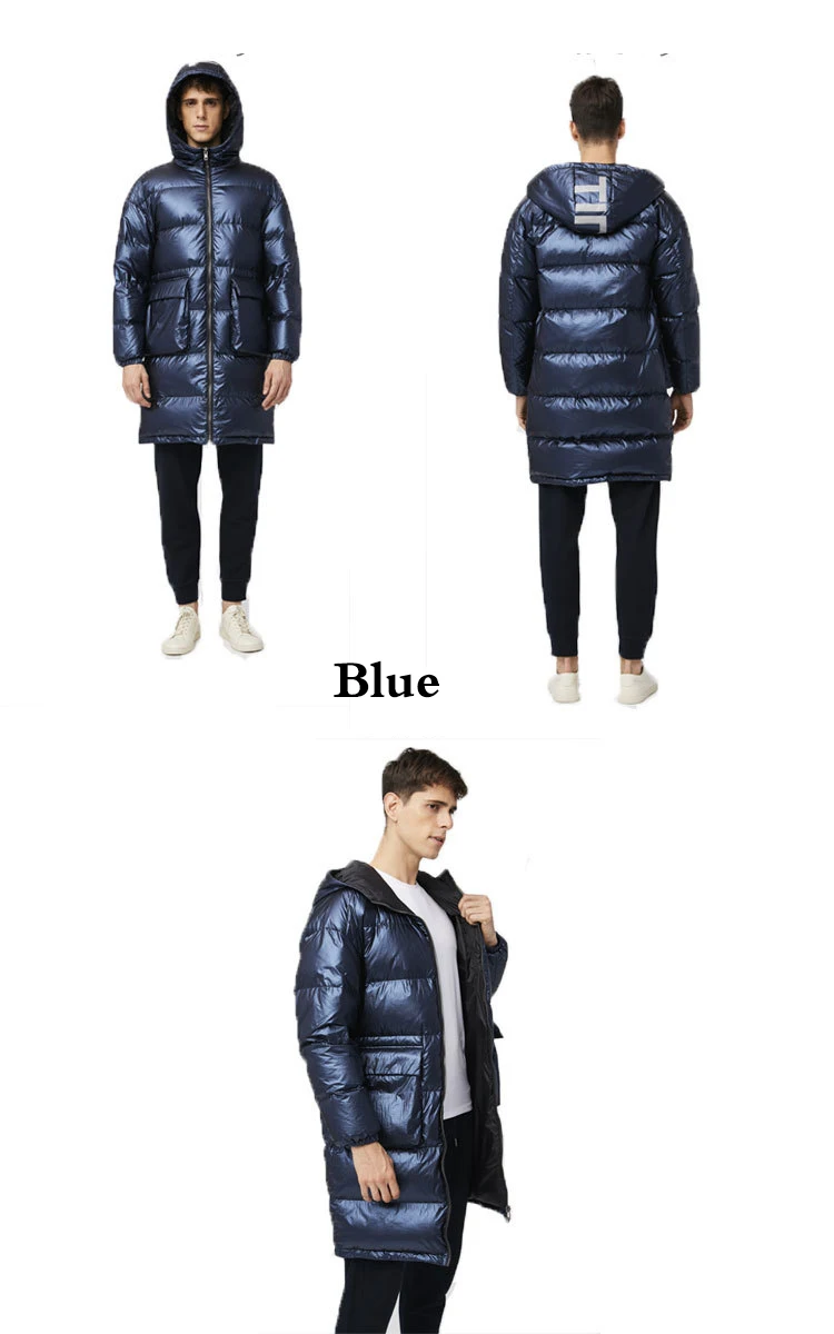 Winter New Down Coats Men Women Couples Long Thick Loose Down Jacket Hooded Overcoat Fashion Coats Chaqueta Mujer RH590
