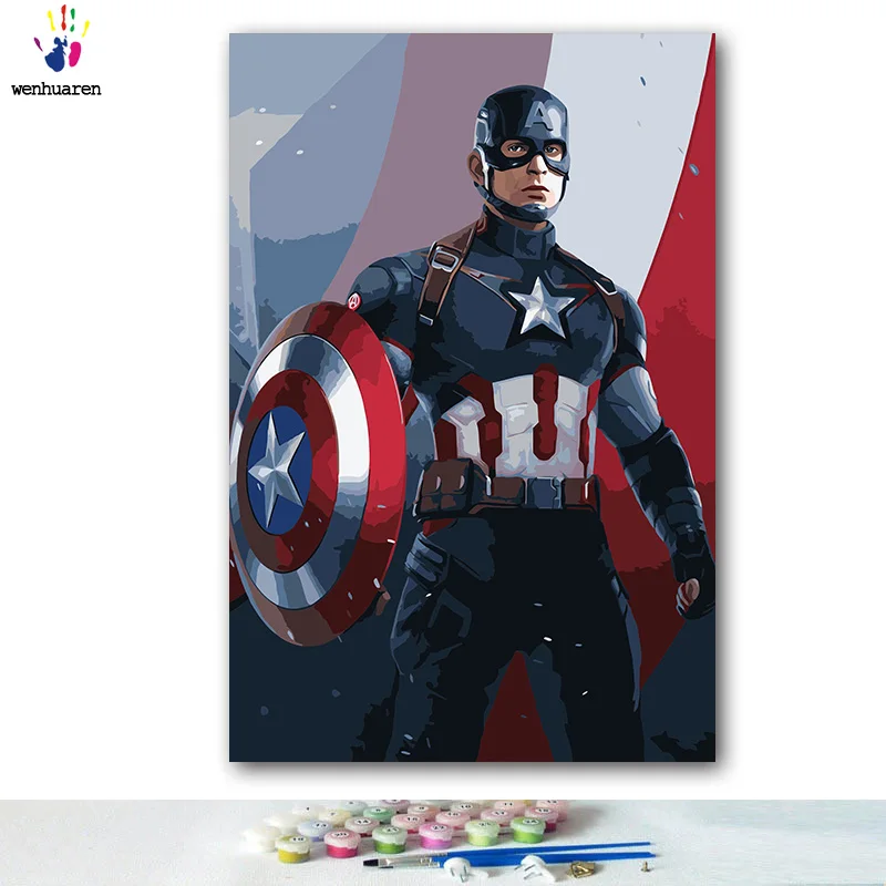 DIY colorings pictures painting by numbers with colors Spiderman flash picture Batman drawing paint by numbers framed Super hero - Цвет: 0080