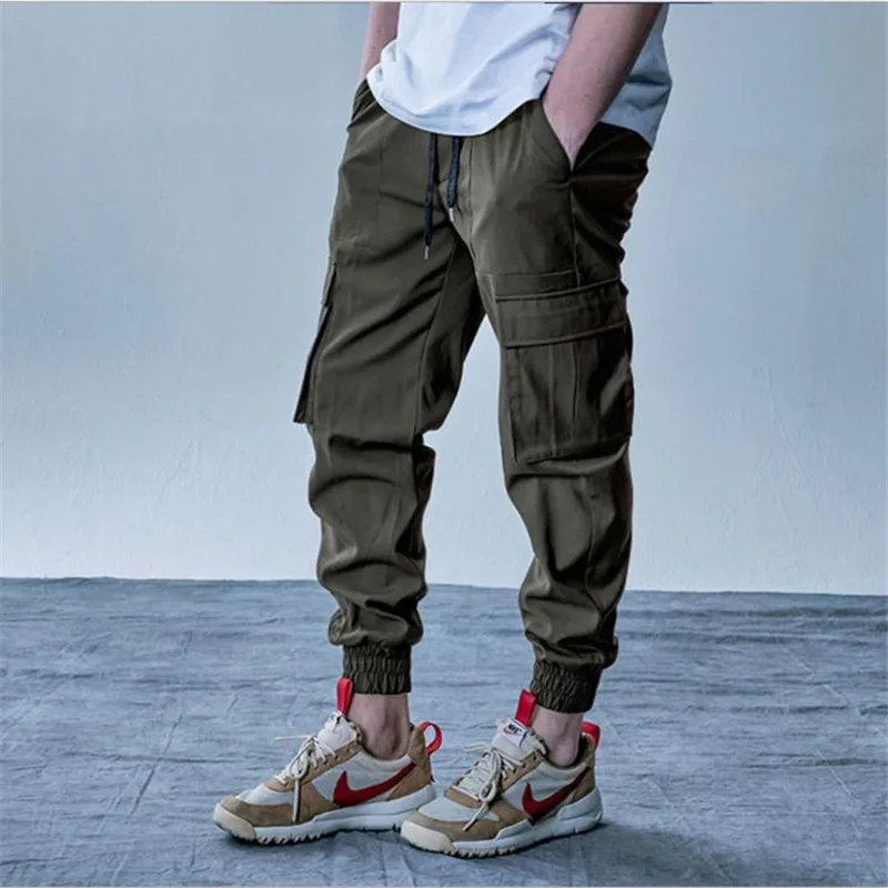

Hip Hop Jogger's new black Knickers for men with multiple pockets and tracksuit bottoms for street casual