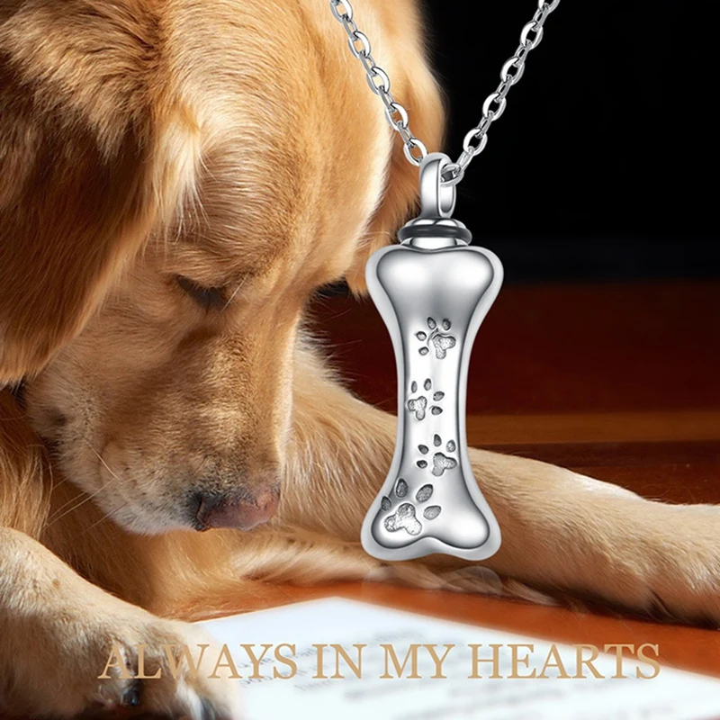 1pcs/2pcs Pet Loss Dog Bone Cremation Urn Pendant Necklace Ashed In Stainless Steel Jewelry | Украшения и аксессуары