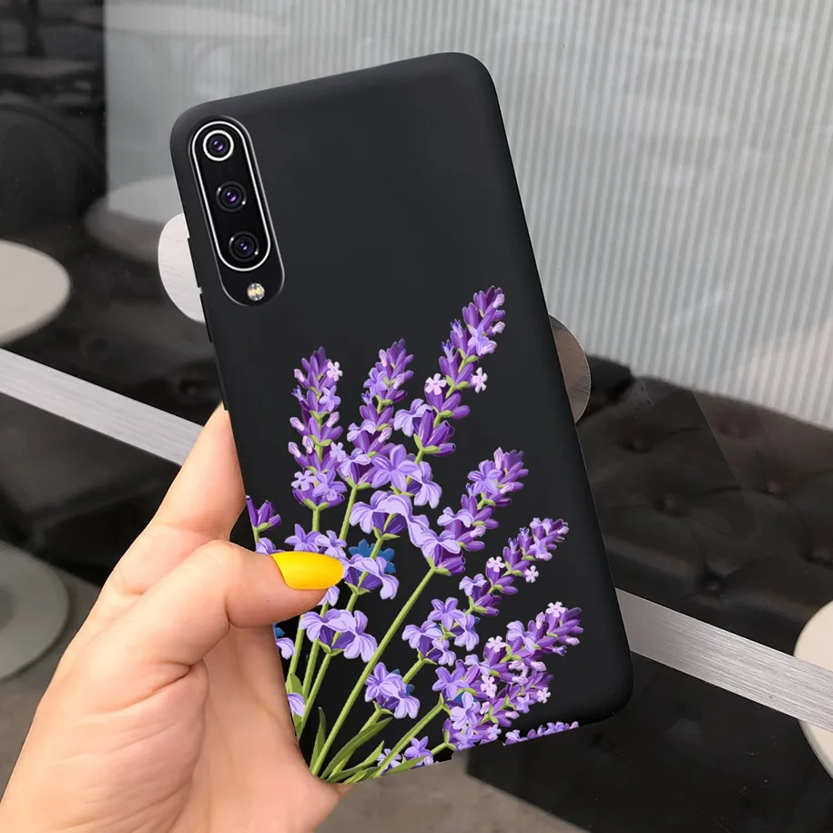 For Xiaomi Mi 9 SE Case New Liquid Silicone Matte Soft Lavender Flowers Protection Cover For Xiaomi Mi 9 Lite Mi9 SE Phone Cases iphone waterproof bag Cases & Covers