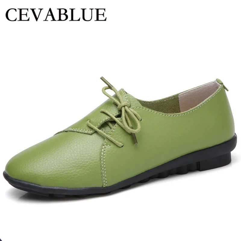 

LTARTA Spring 2019 New Single Shoe Female Leather Leisure Shoes Round-end Large-dock Soft-soled Leather Shoes Beans CQY-A505