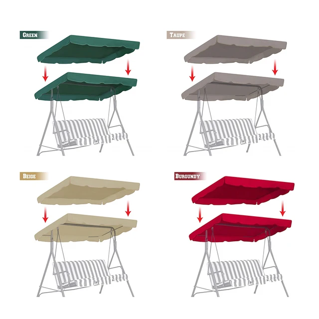 164X114X15Cm Multolor Lengő Lombkorona Csere Vízálló Felső Borítás Kültéri Kerti Terasz Tornác Udvarra 210D Oxford Ruhához - Image 5