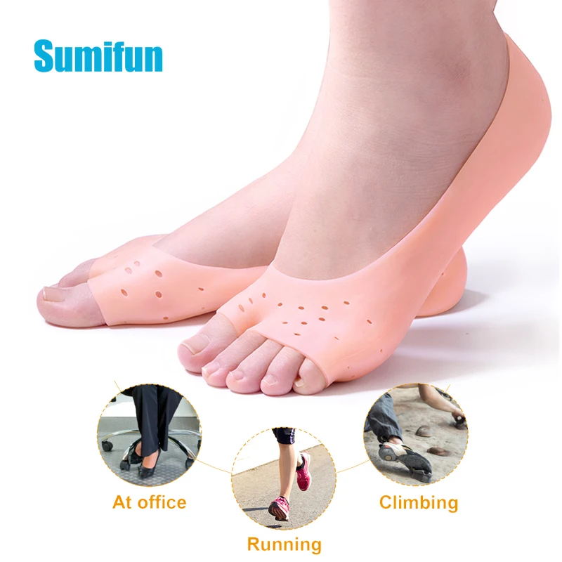 

2pcs Soft Silicone Moisturizing Gel Socks Foot Care Protector Relieve Dry Cracked Peeling Heels Shoes Insole Pedicure Skin Care
