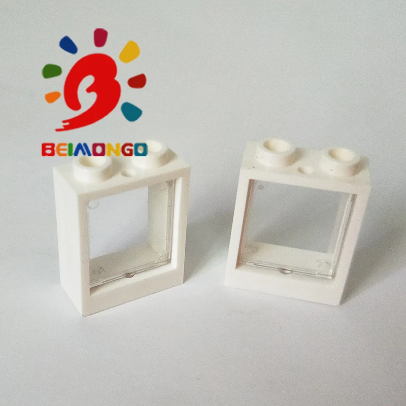 BEIMONGO строительные блоки рама MOC 60592*1x2x2 * стекло для рамы 1x2x2 40 шт окно DIY детские