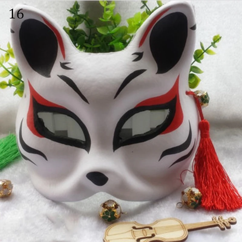 Anime Mask 16 Ручная роспись ПВХ аниме лиса маска для лица на Хэллоуин Косплей стрельба шоу на сцене прямая трансляция украшение дома Половина маска для лица - Цвет: Anime Mask 16