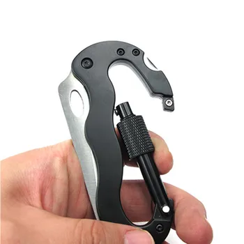 

5 in 1 Aluminum Climbing Carabiner Hook Gear EDC Survival Camping Hiking Multi Tool Buckle Rock Lock Outdoor Tools