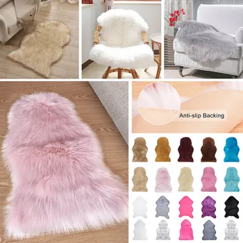 

2020 Fur Faux Artificial Sheepskin Carpet Hairy Wool Soft Warm Carpets For Living Room Washable Seat Pad Fluffy Rugs
