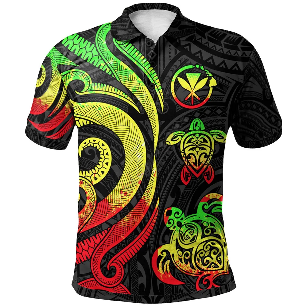 

Hawaii Polo Shirt Reggae Tentacle Turtle 3D Printed Polo Shirt Men Women Short Sleeve Summer T-shirt