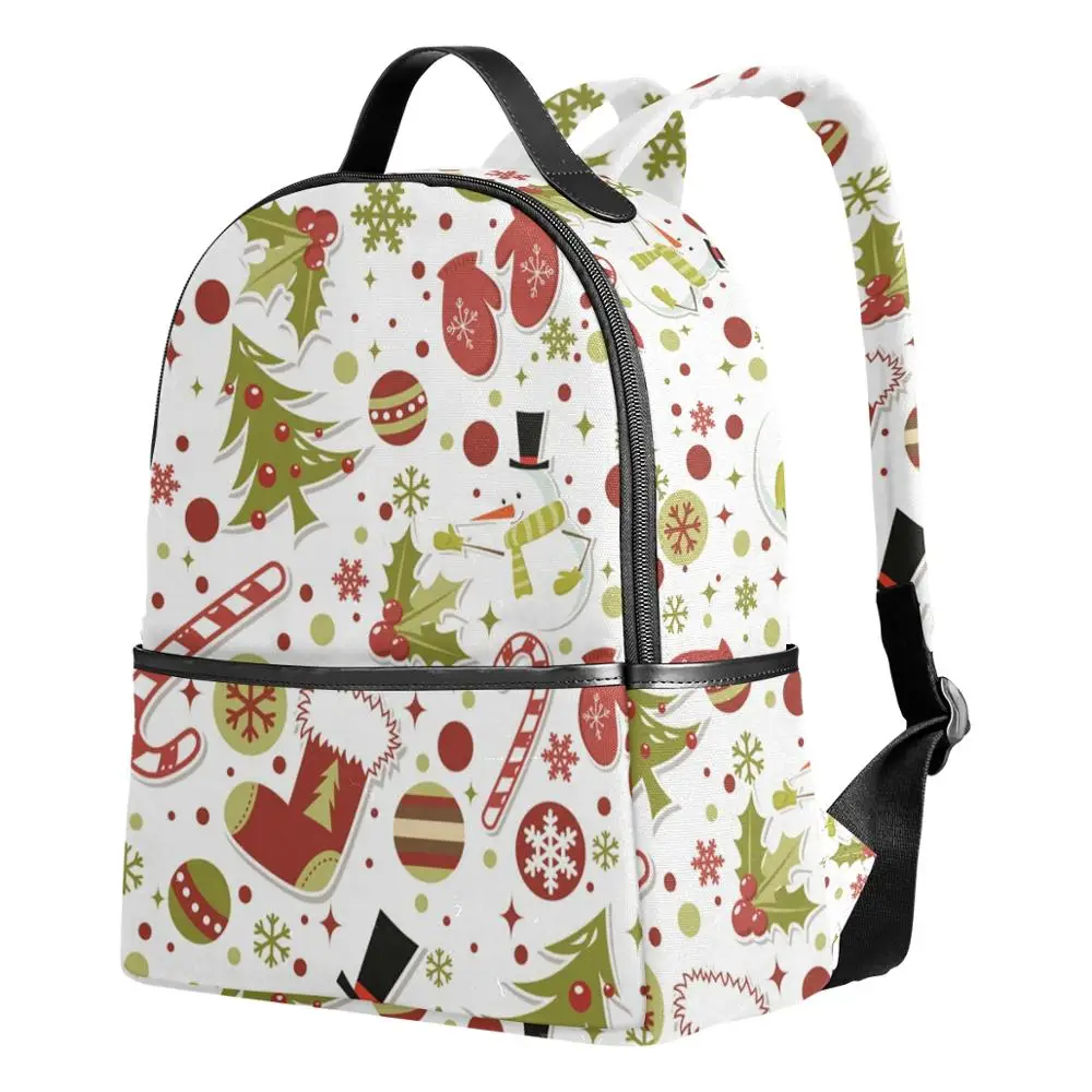 

ALAZA Merry Christmas Backpack bag women's Colorful patternprint School for Kids Laptop Bag Girl Birthday Gift Adjustable Straps