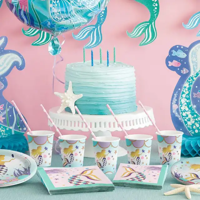 Online Shop Little Mermaid Birthday Party Deco Mermaid Theme Deco