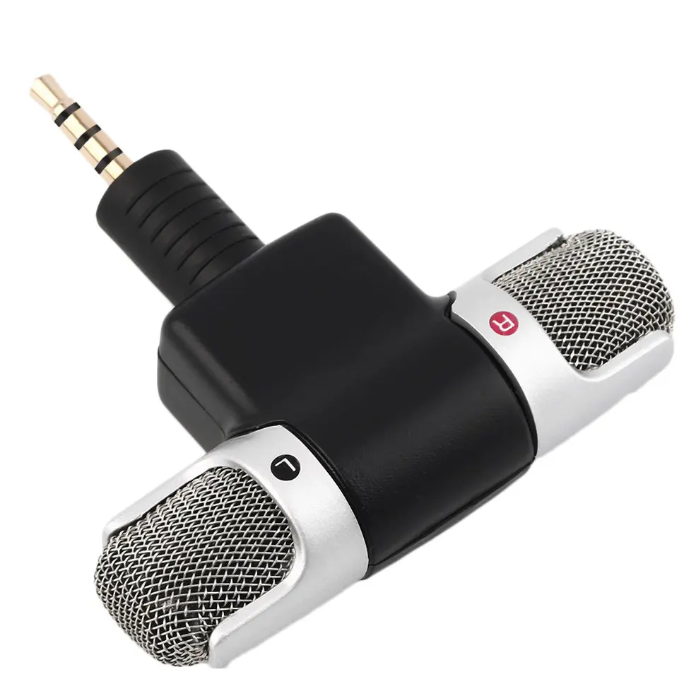 Высокопроизводительный 3,5 мм Джек портативный мини микрофон цифровой стерео микрофон для рекордера мобильного телефона Поющая песня караоке